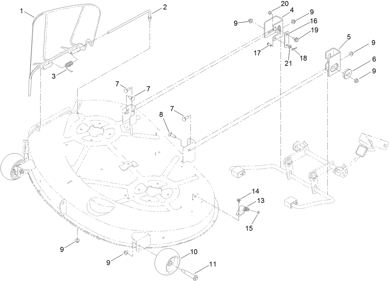 42 Inch Deck Deflector and Hanger Assembly