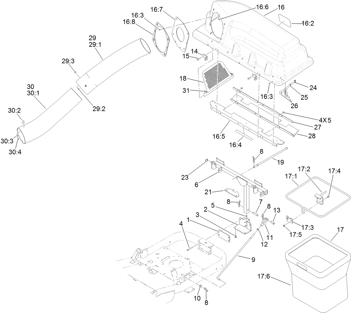 Twin Bagger and Hood Assembly
