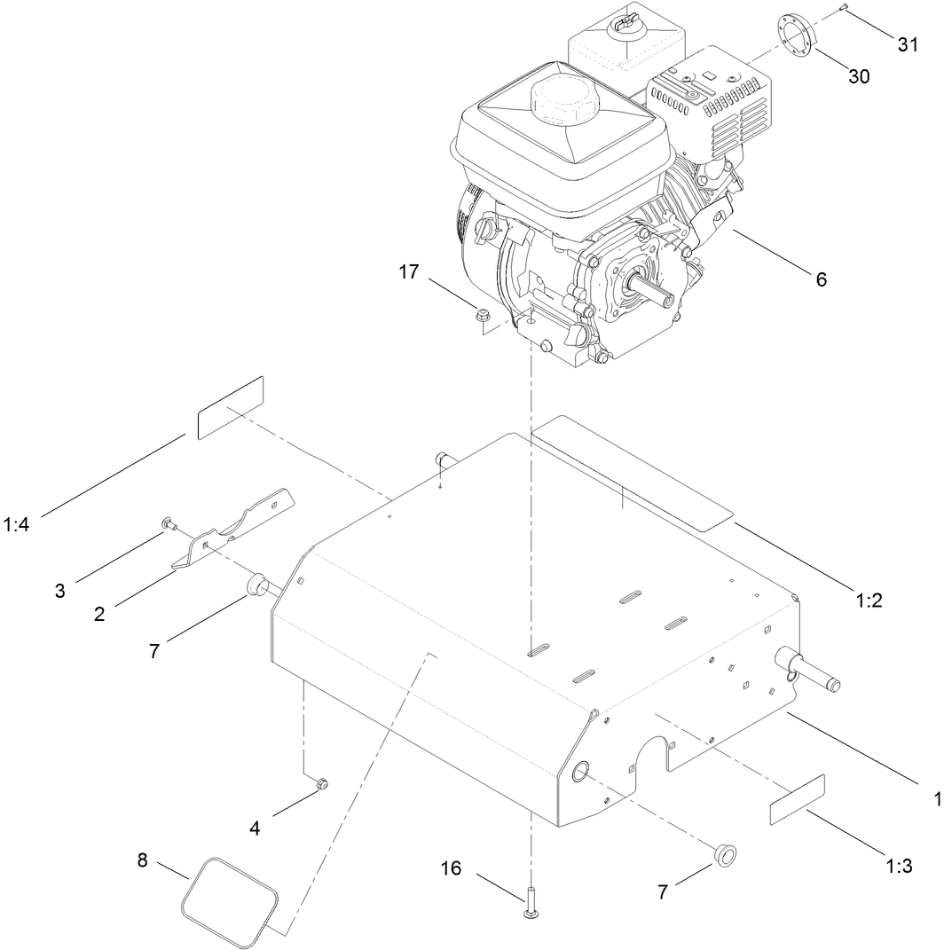 Frame and Engine Assembly