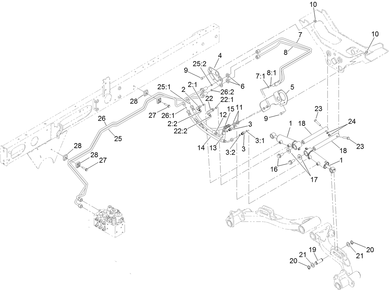 No. 2 and 3 Lift Arm Hydraulic Assembly