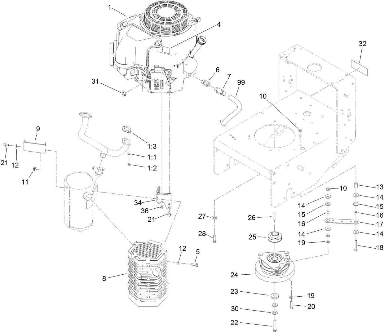 Engine and Clutch Assembly