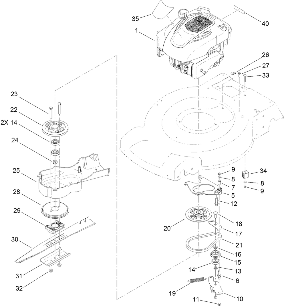 Engine and Blade Assembly