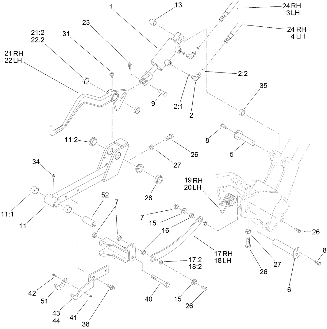 Left Hand and Right Hand Lift Arm Assembly