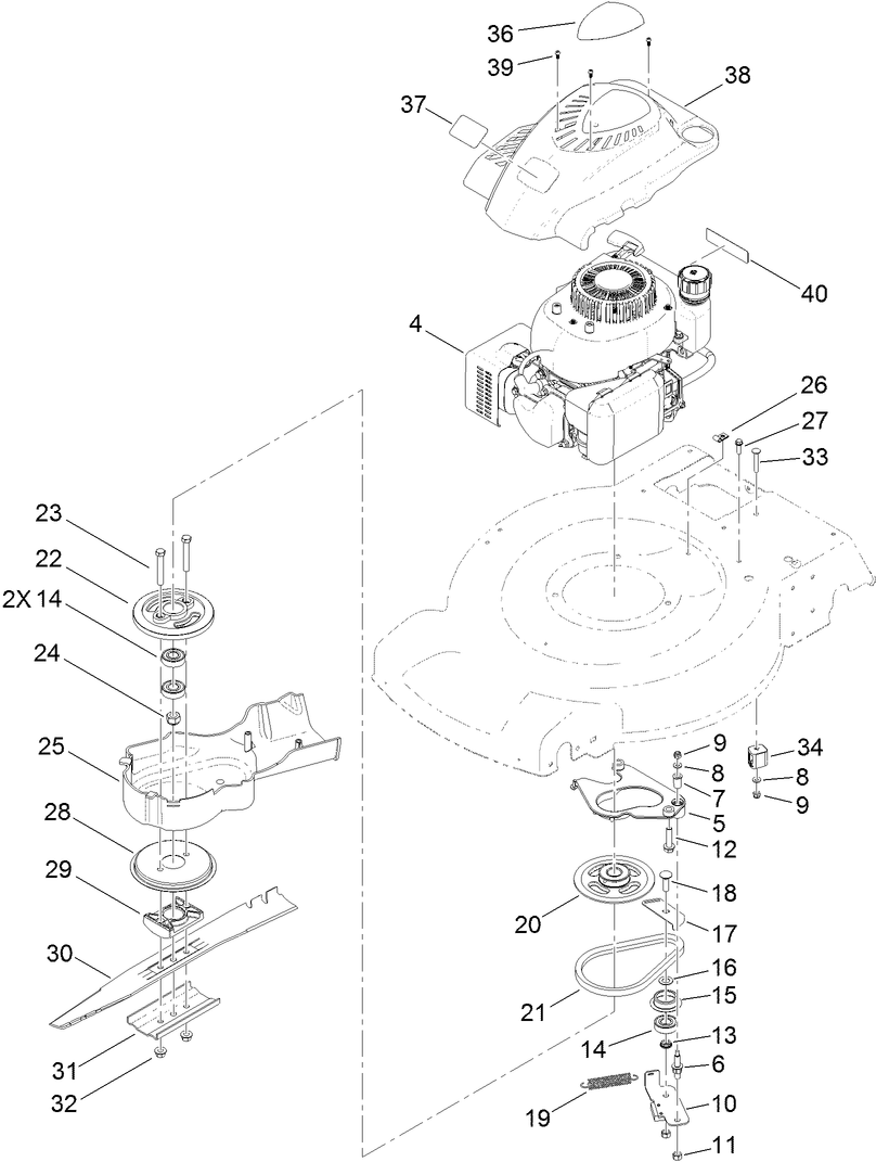 Engine and Blade Assembly