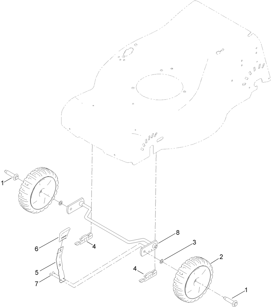 Front Wheel and Height-of-Cut Assembly