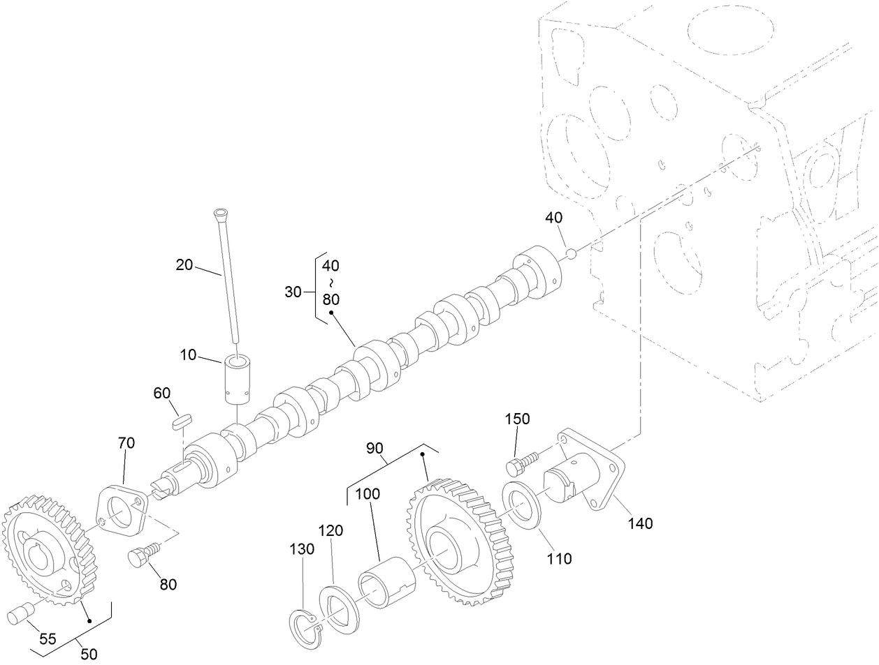 Cam Shaft and Idle Gear Assembly