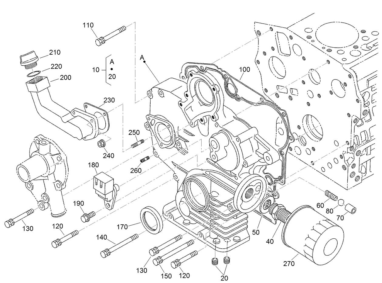 Gear Case and Oil Filter Cartridge Assembly