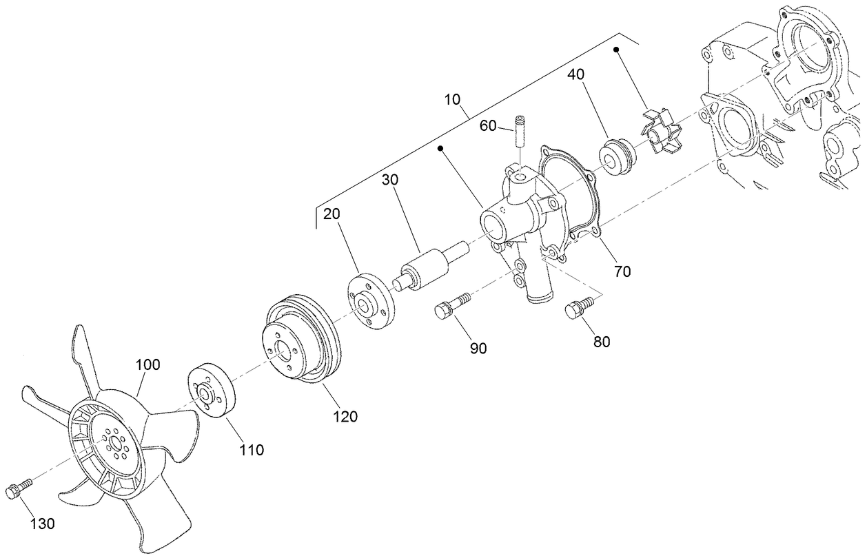 Water Pump and Cooler Fan Assembly