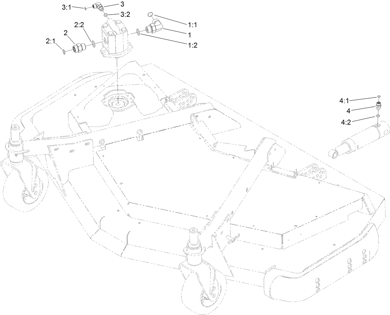 Front Deck Hydraulic Fitting Assembly
