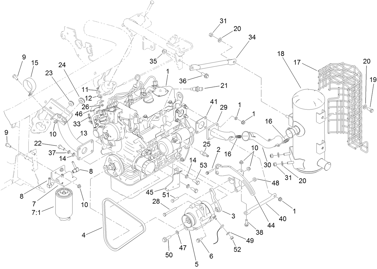 Engine and Exhaust Assembly