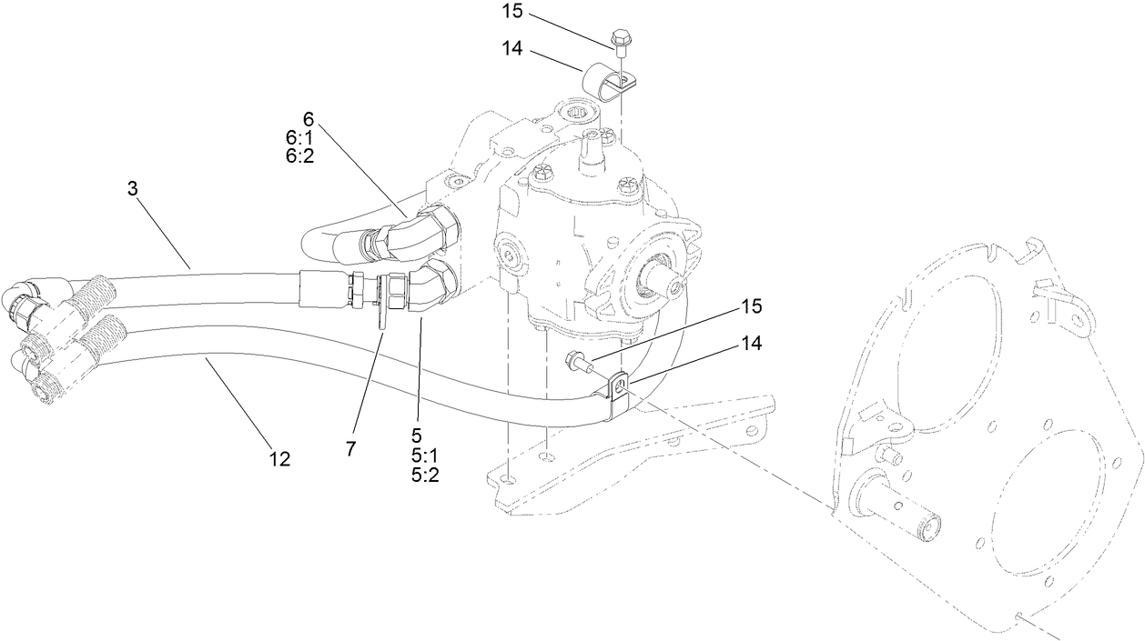 Traction Drive Hose Routing Assembly