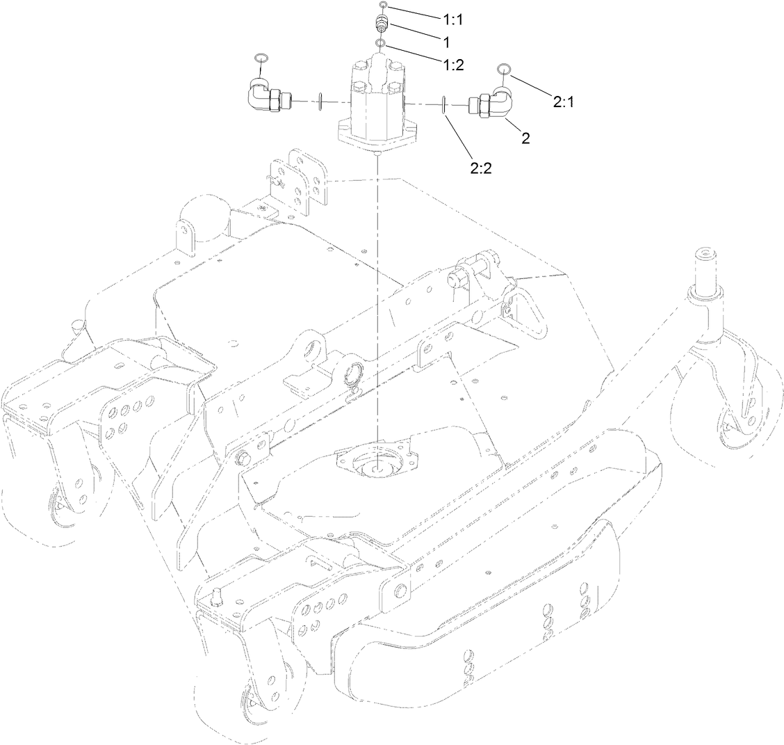 Left Deck Hydraulic Fitting Assembly