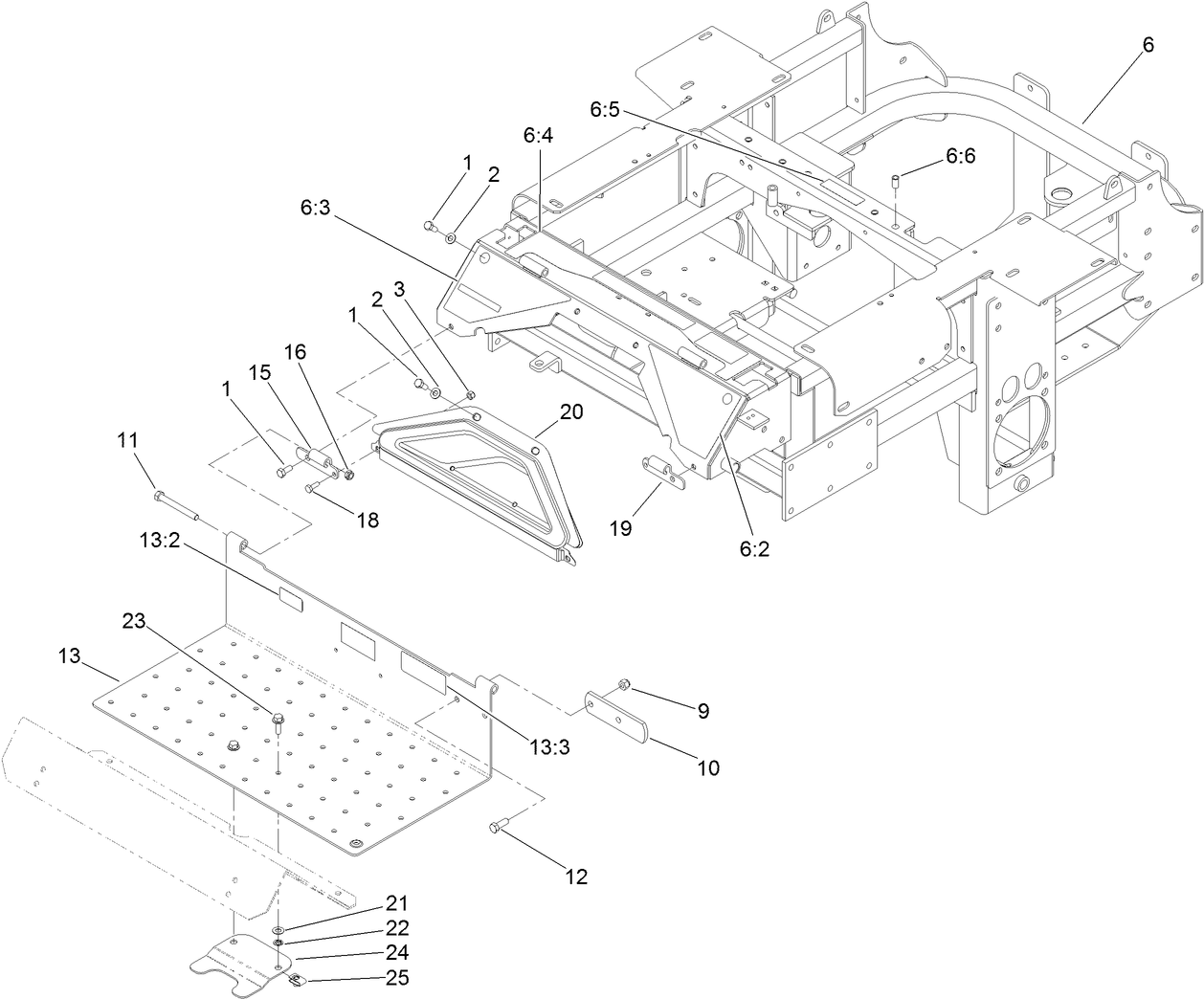 Traction Frame and Floor Pan Assembly