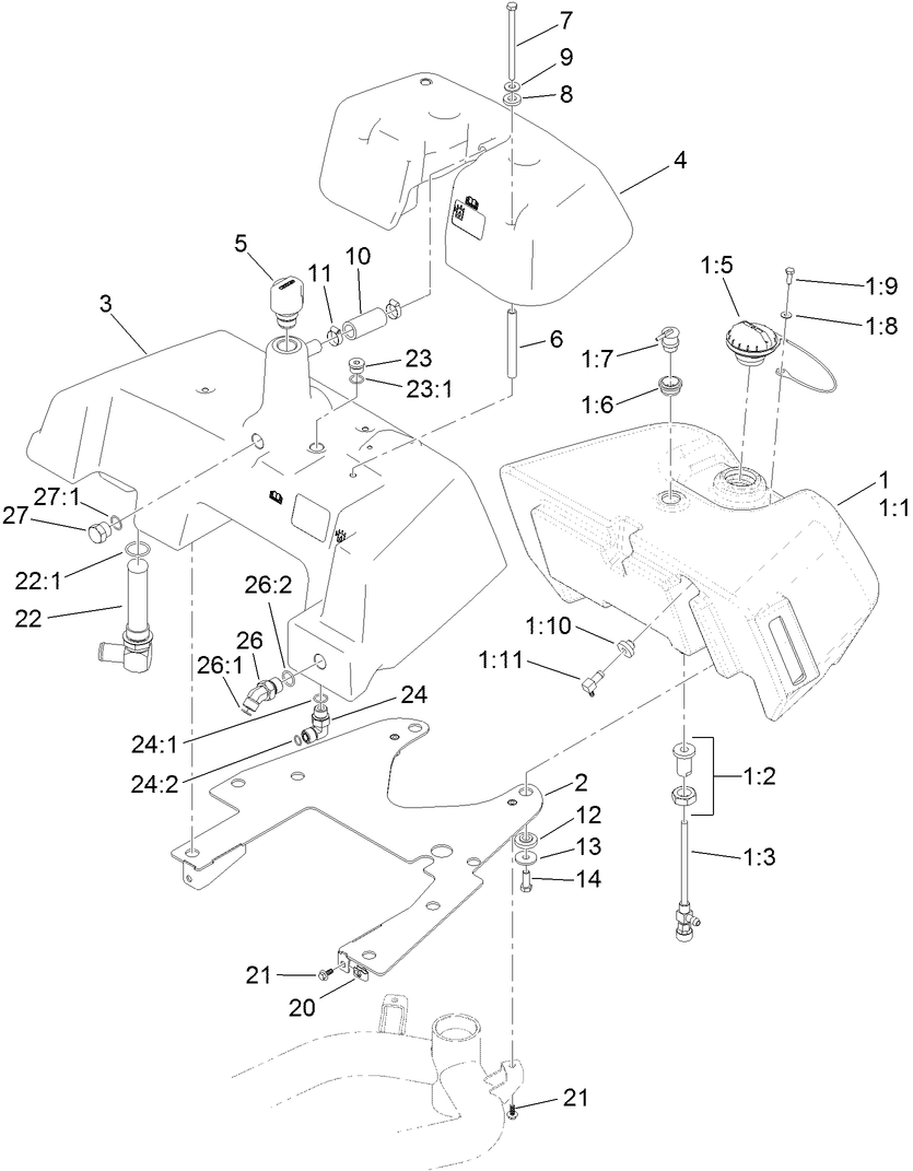 Fuel and Hydraulic Tank Assembly