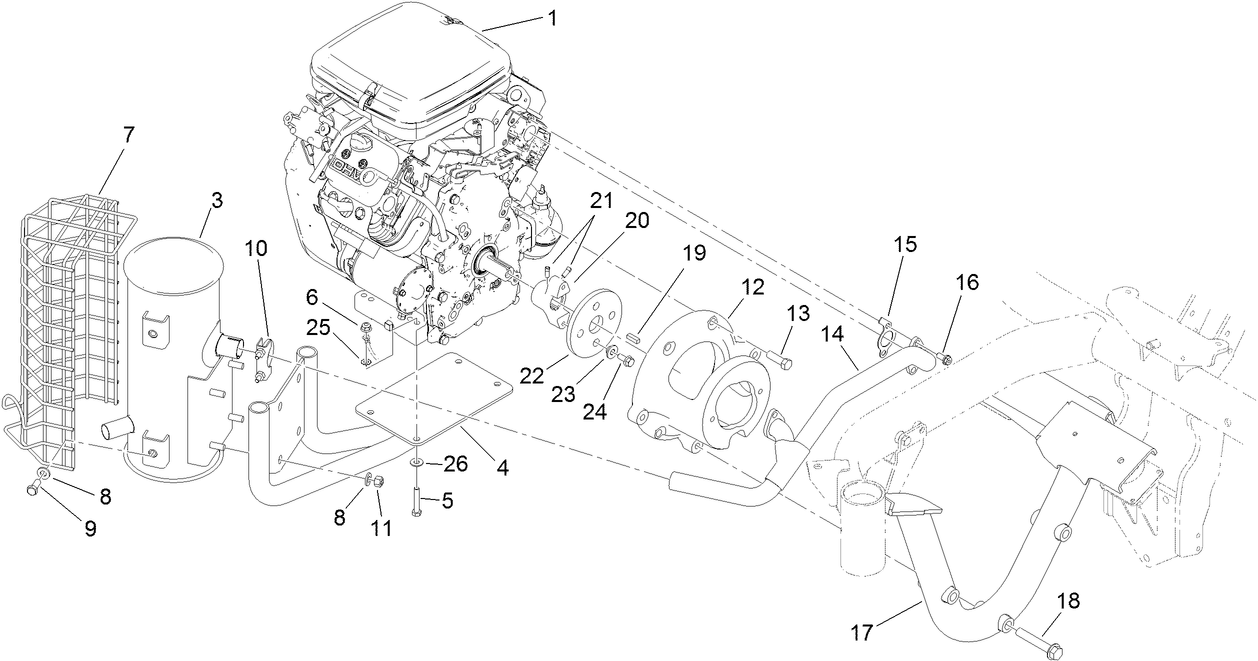 Engine and Exhaust Assembly