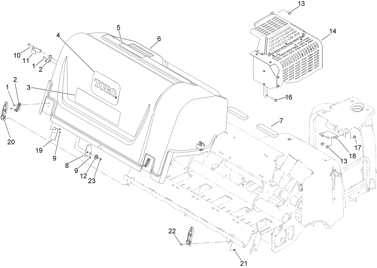 Rear Hood and Muffler Shield Assembly