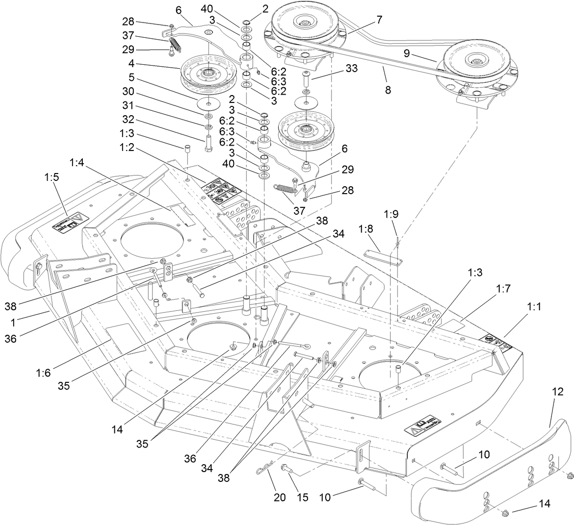 Front Deck, Idler and Skid Assembly