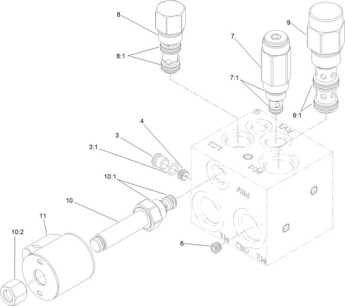 Left Power-Take-Off Manifold Assembly No. 121-1536