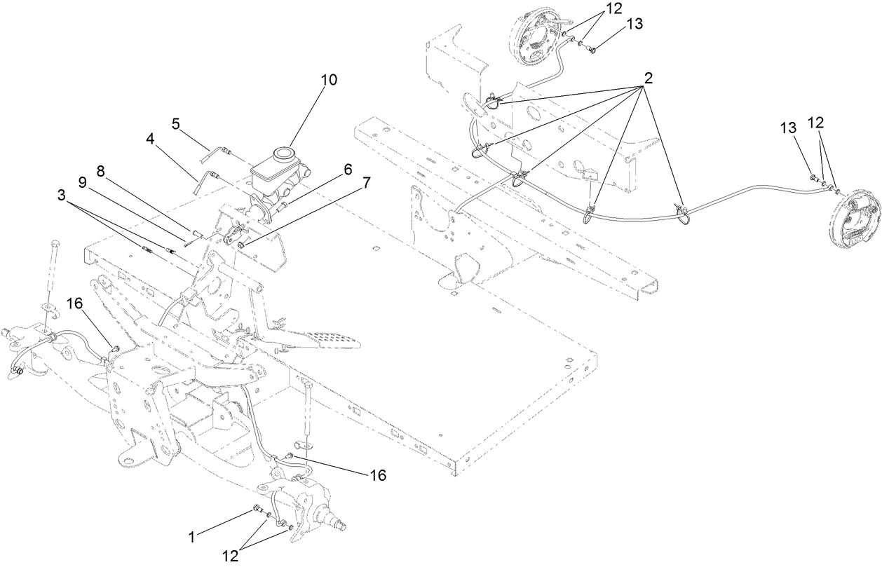 Master Cylinder and Brake Line Assembly