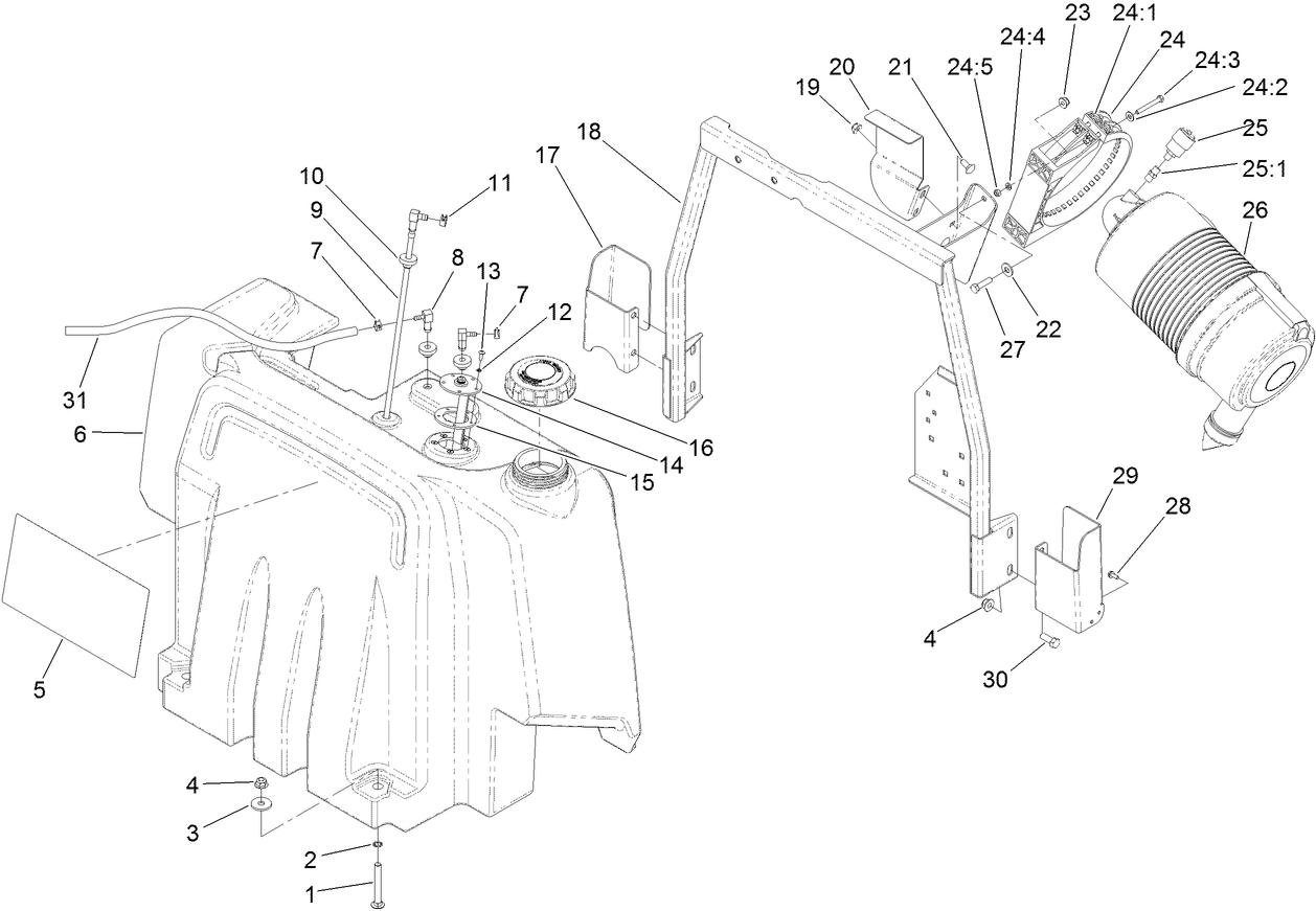 Fuel Tank and Air Cleaner Assembly