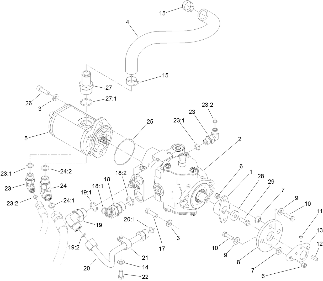 Hydrostat and Gear Pump Drive Assembly