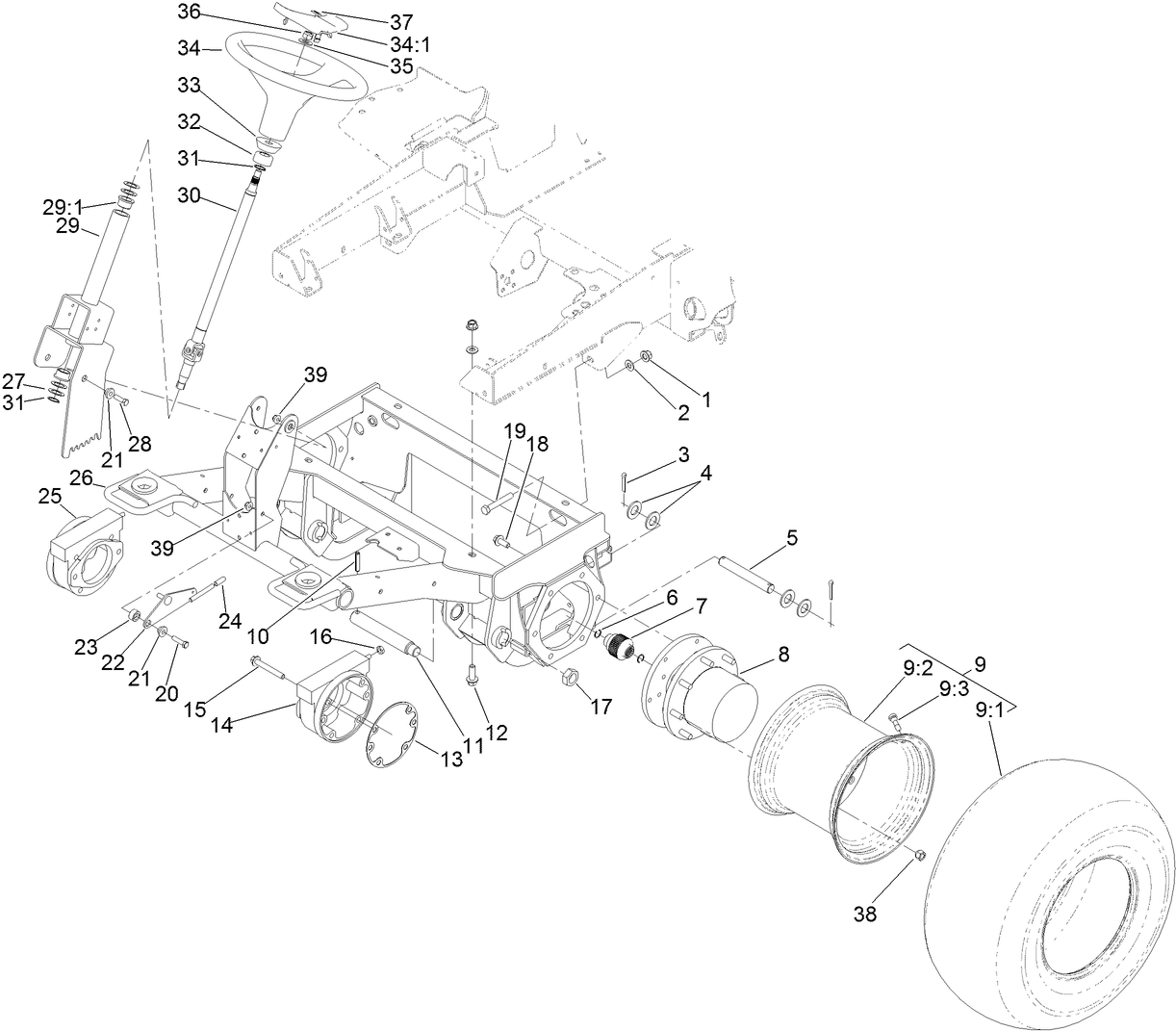 Front Frame and Steering Assembly