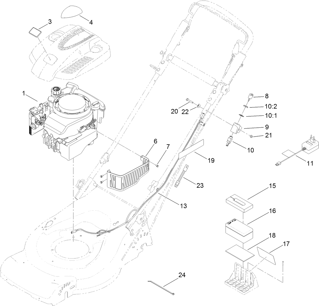 Engine and Electrical Assembly