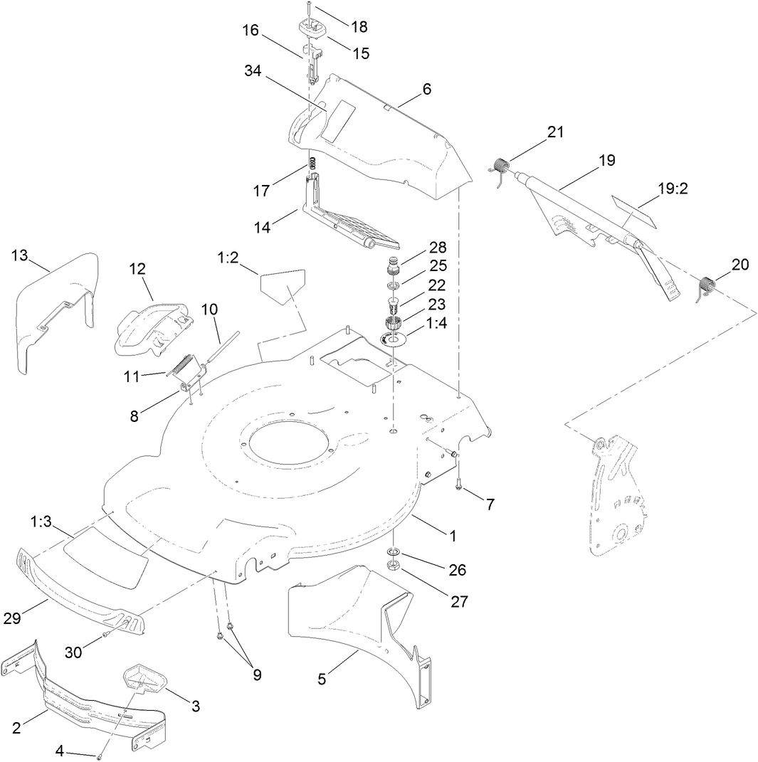 Housing, Rear Door and Baffle Assembly