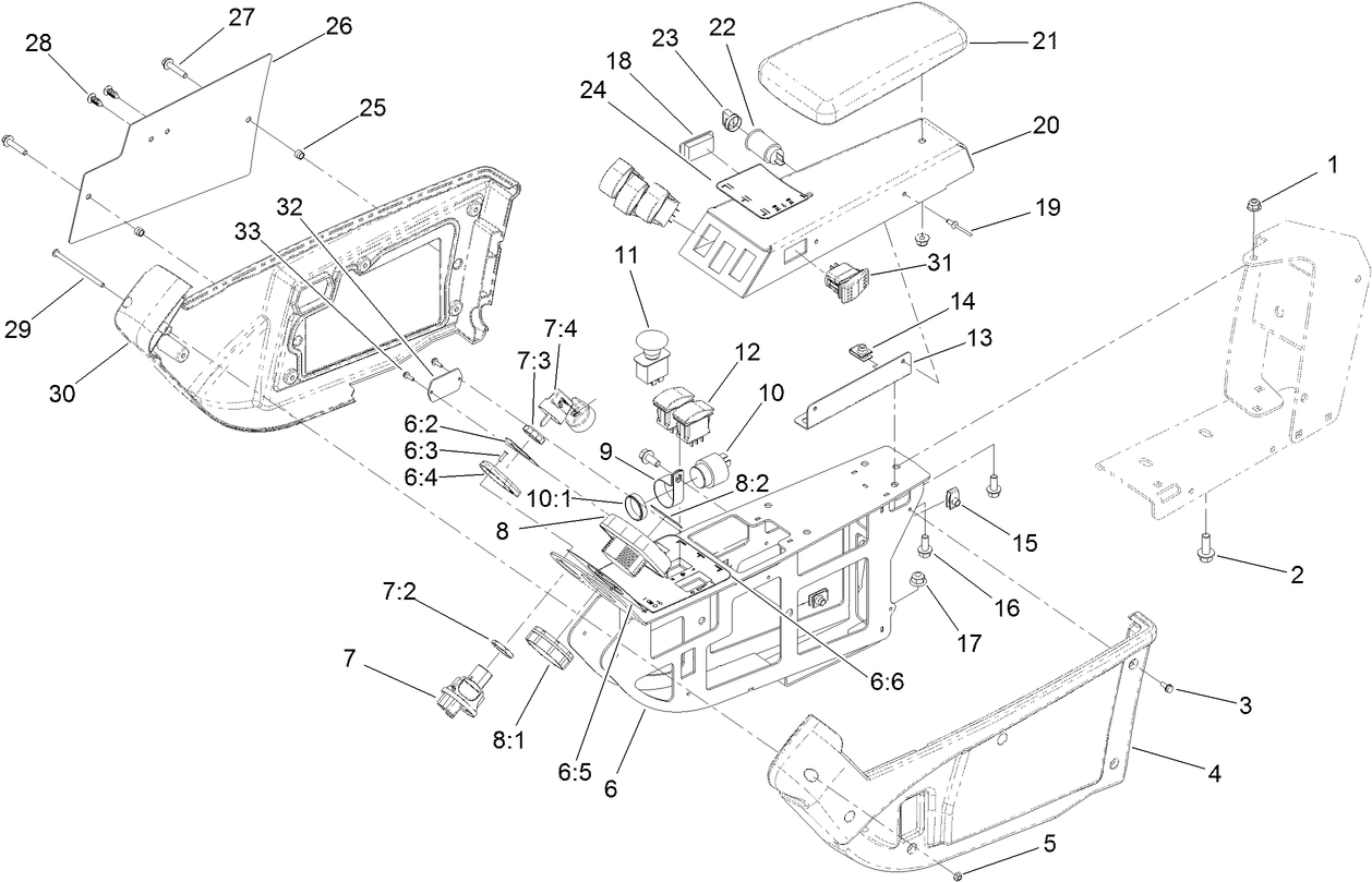 Arm-Rest Control Panel Assembly