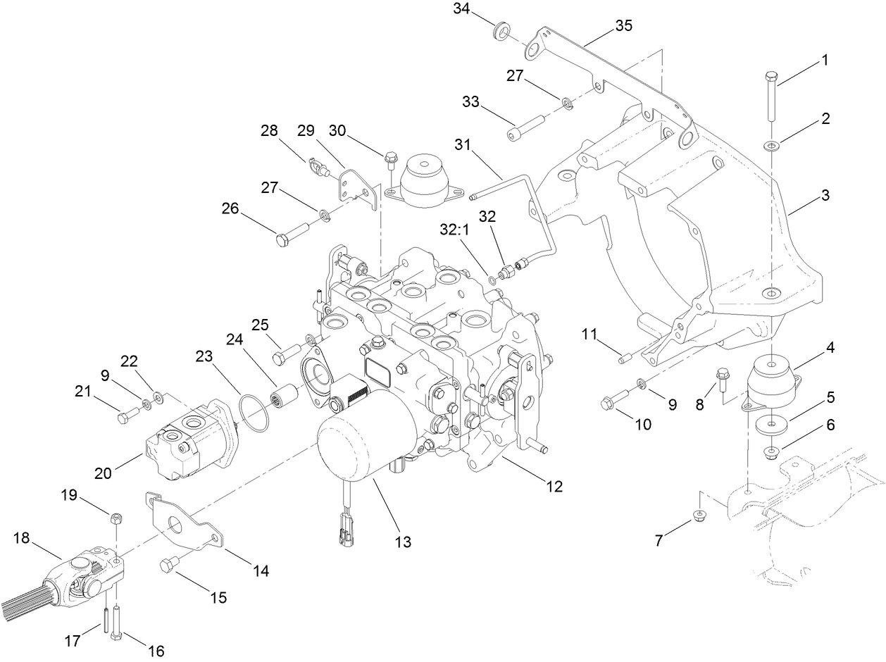 Transmission and Gear Pump Assembly