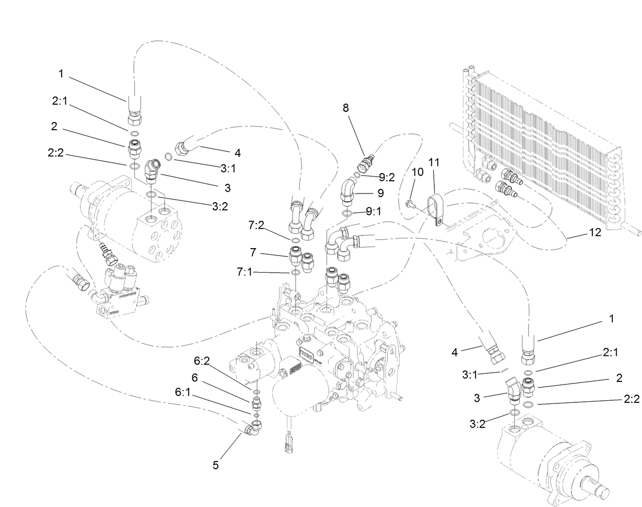 Transmission and Oil Cooler Hydraulic Assembly
