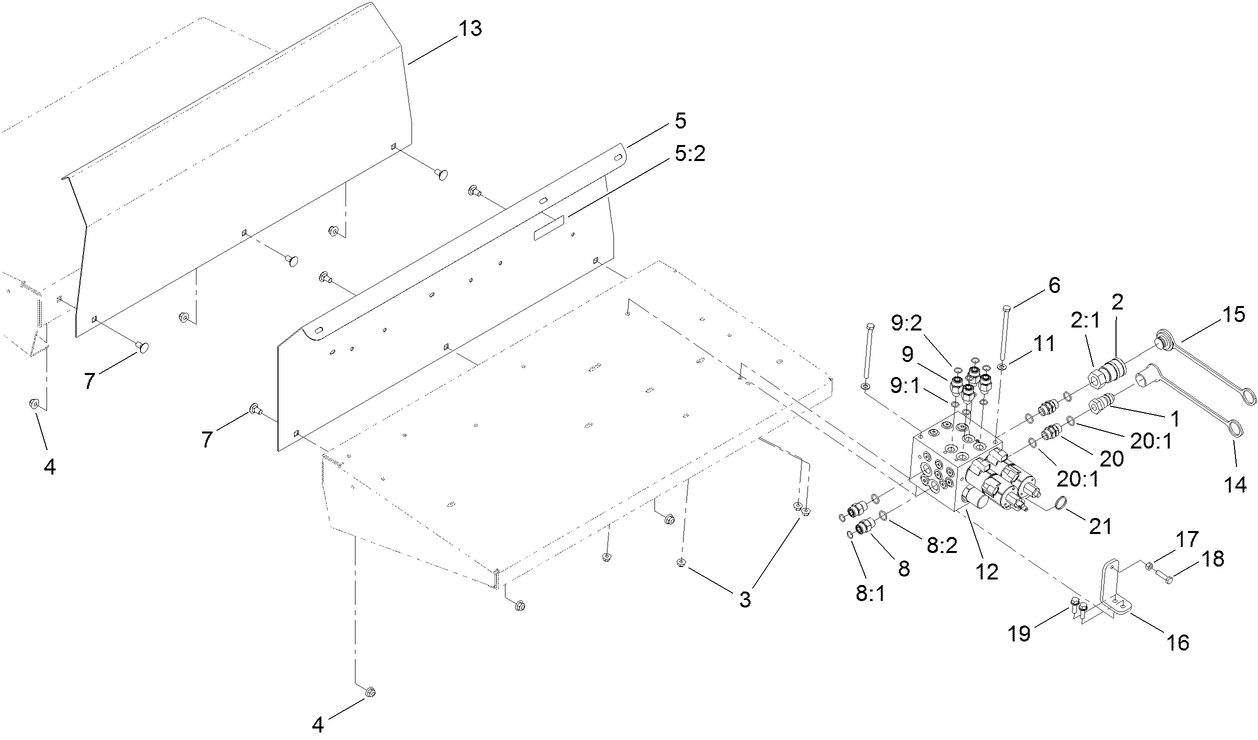 Hydraulic Manifold Block and Fitting Assembly