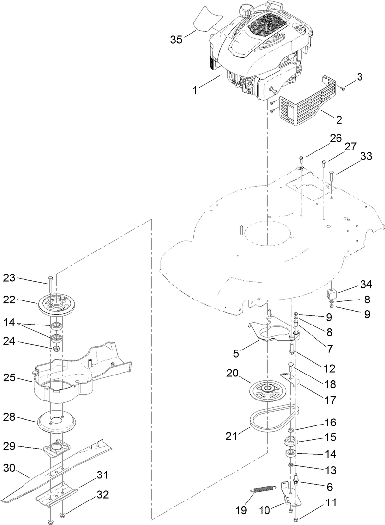 Engine and Blade Assembly