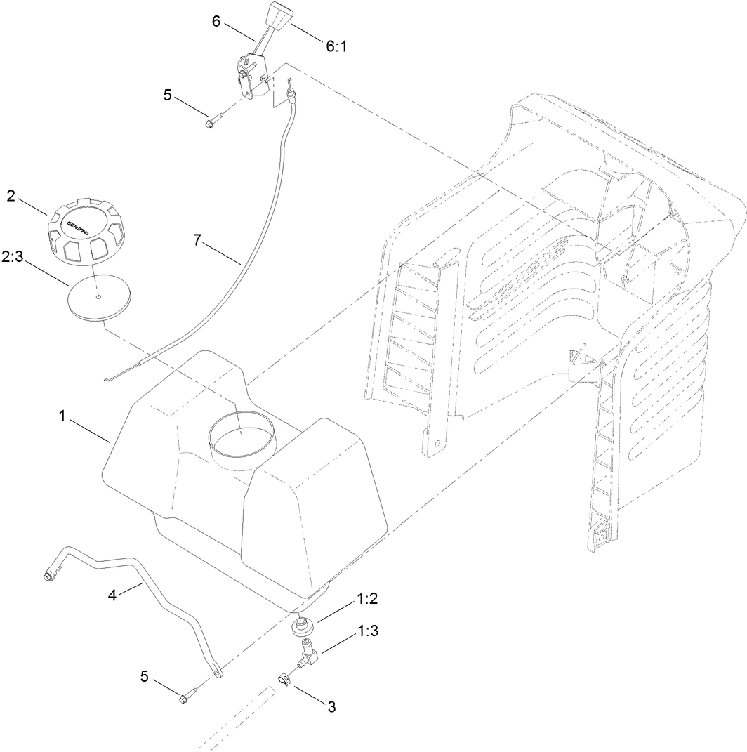 Gas Tank and Throttle Control Assembly