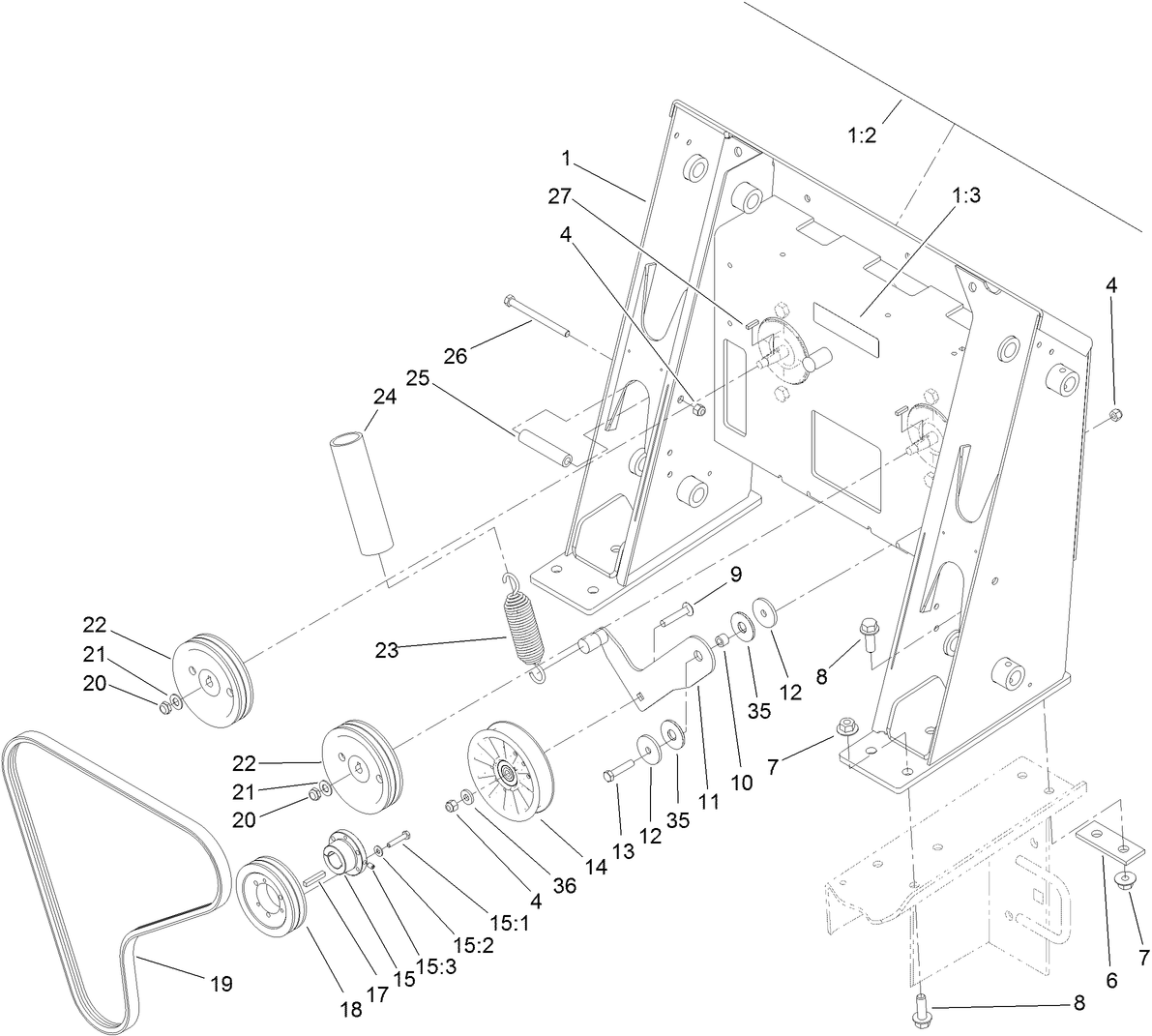 Loader Tower and Pulley Assembly