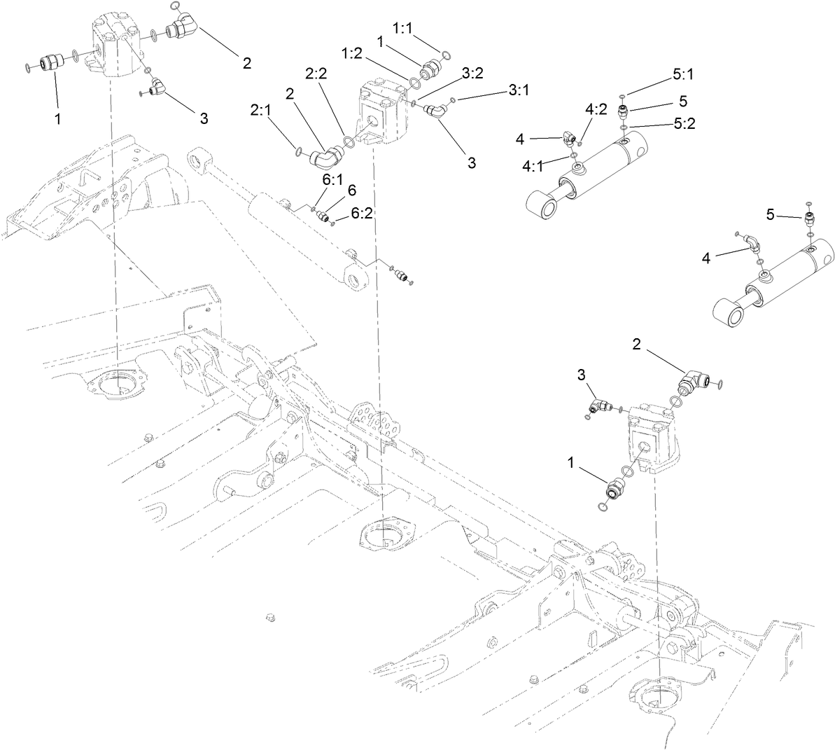 Front Deck Hydraulic Fitting Assembly