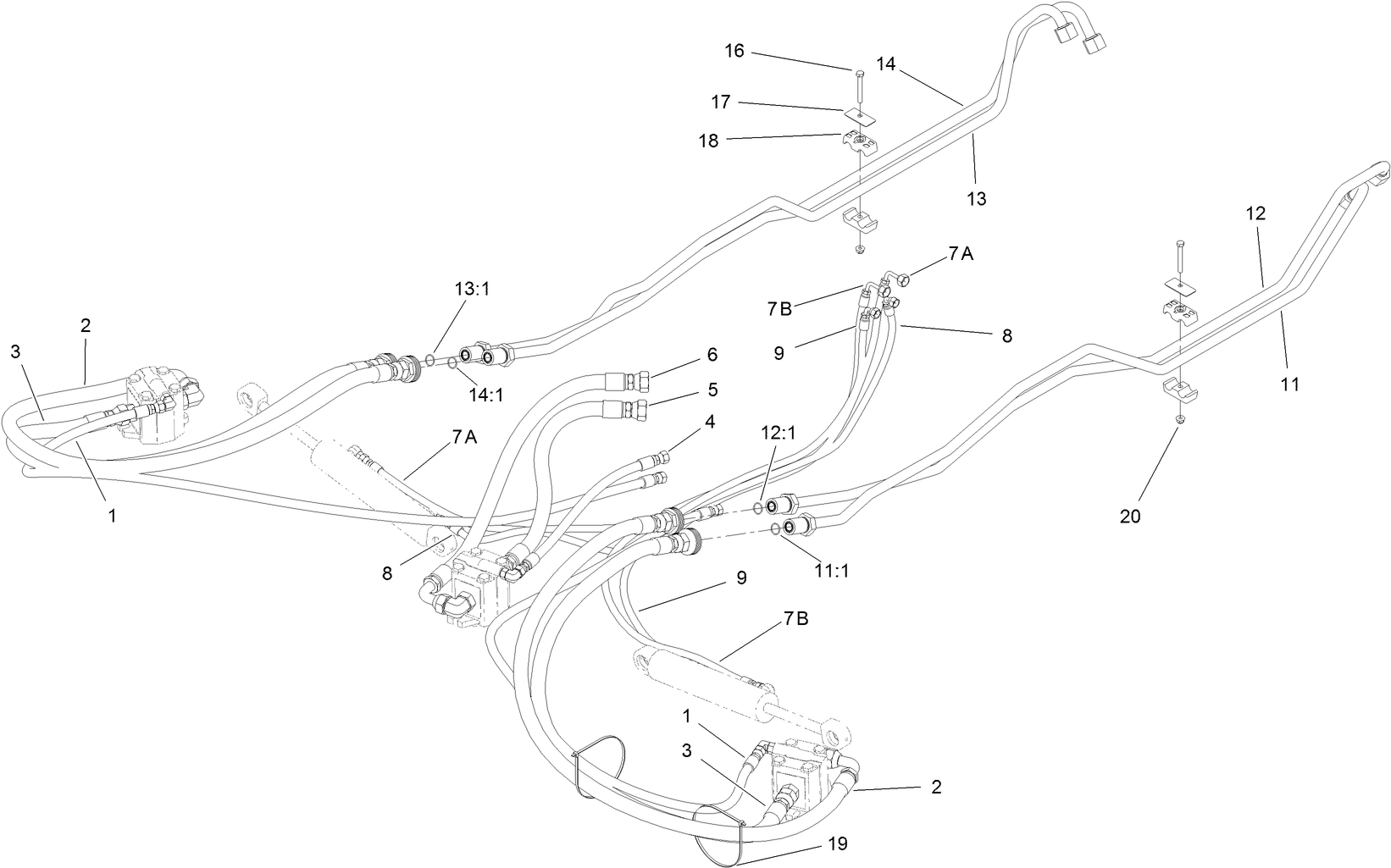 Front Deck Hose Routing Assembly
