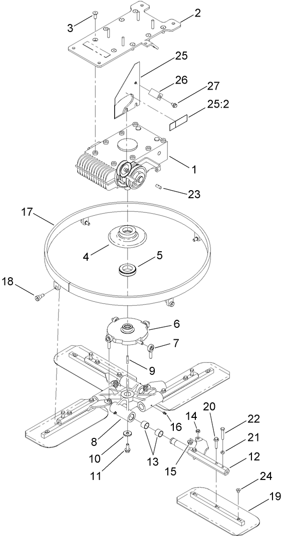 36 Inch Rotating Ring, Blade and Gearbox Assembly
