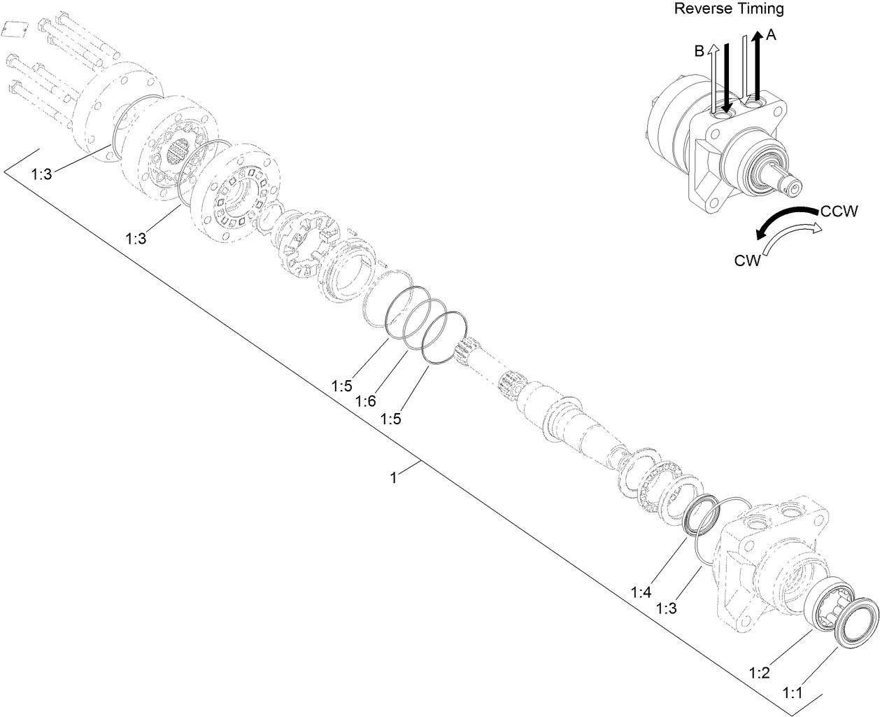 Hydraulic Motor Assembly No. 120-6265 (CW)
