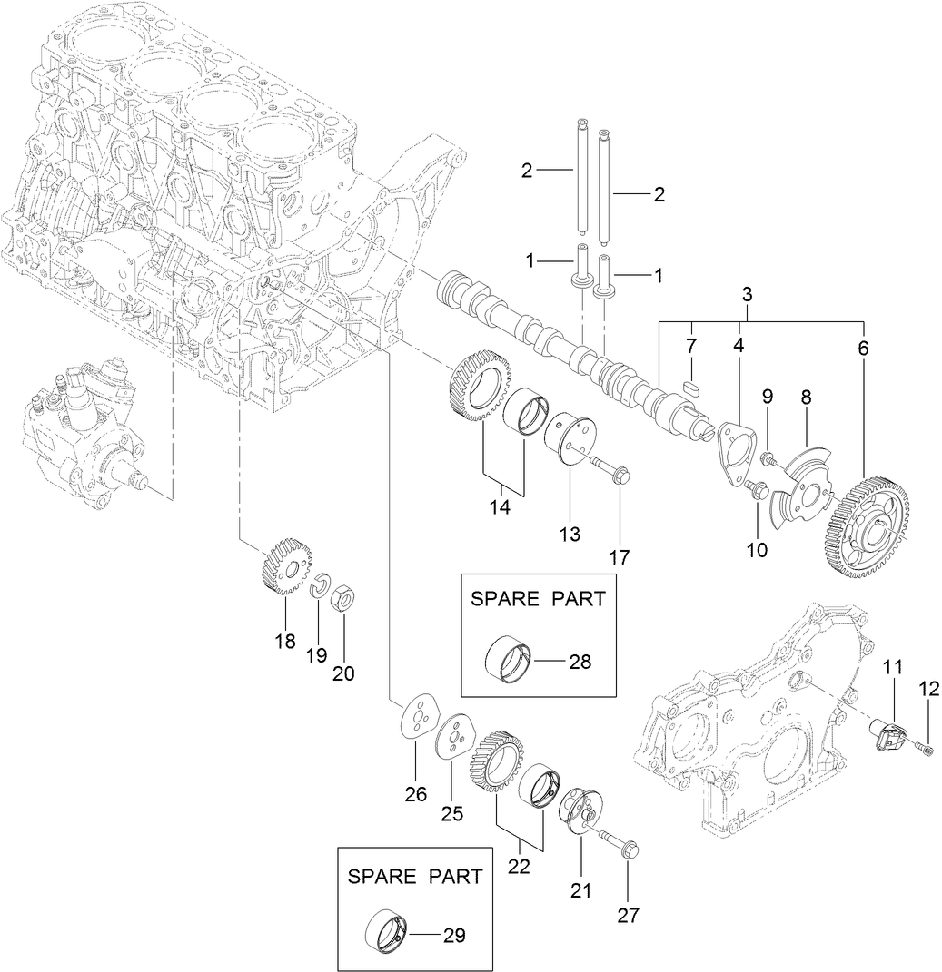 Camshaft and Driving Gear Assembly