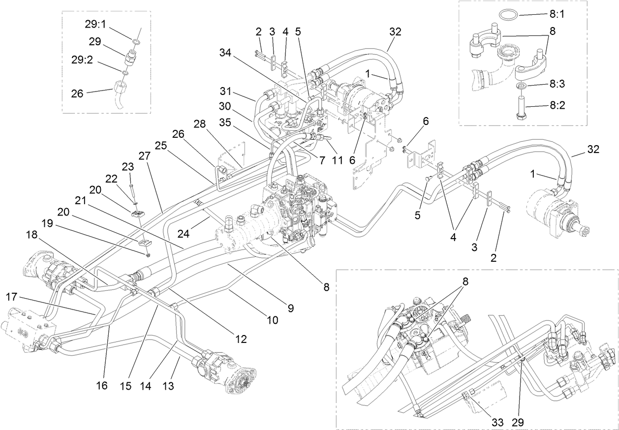 Traction Hydraulic Plumbing Assembly