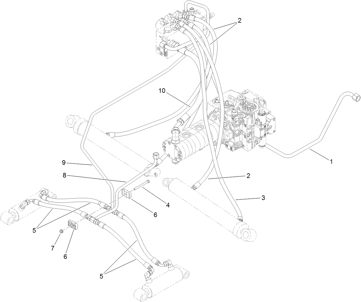 Lift Arms Hydraulic Plumbing Assembly