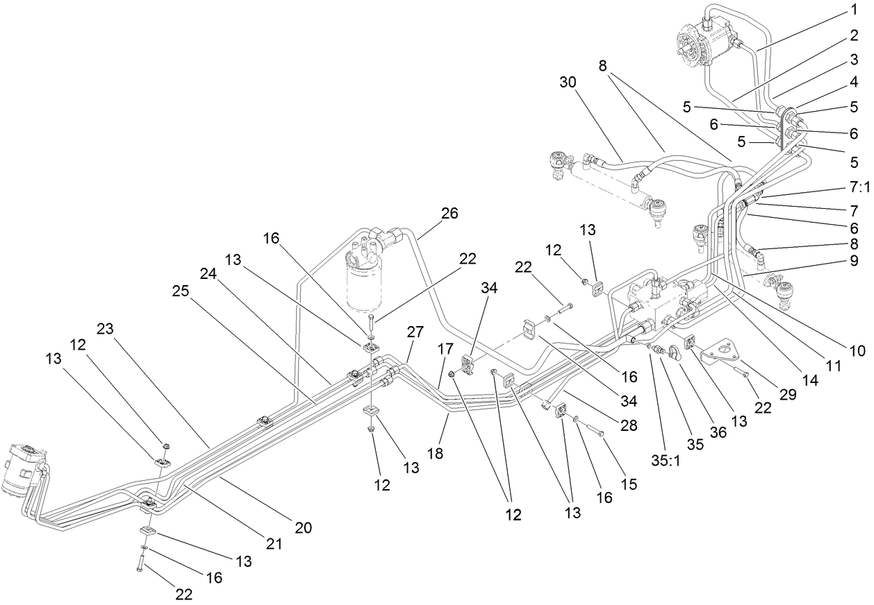 Steering Hydraulic Plumbing Assembly