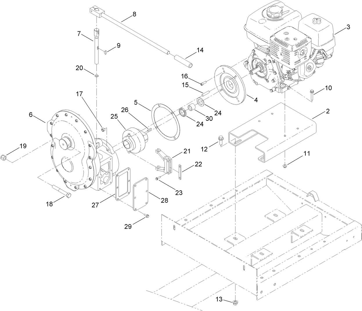 Engine and Gearcase Assembly