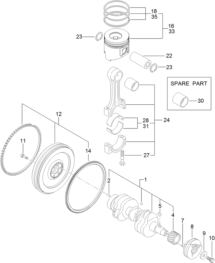 Crankshaft and Piston Assembly