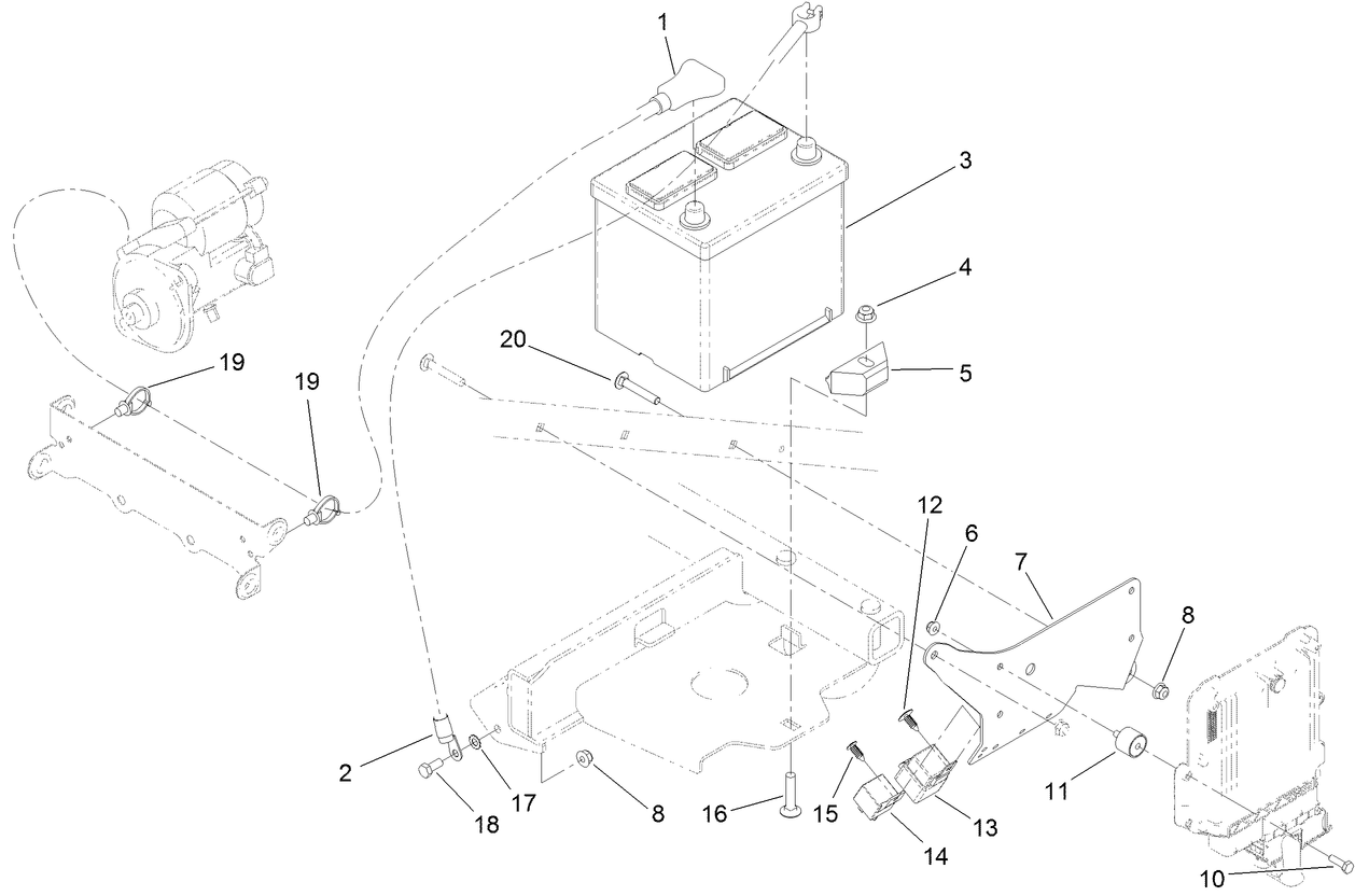 Battery and Relay Assembly