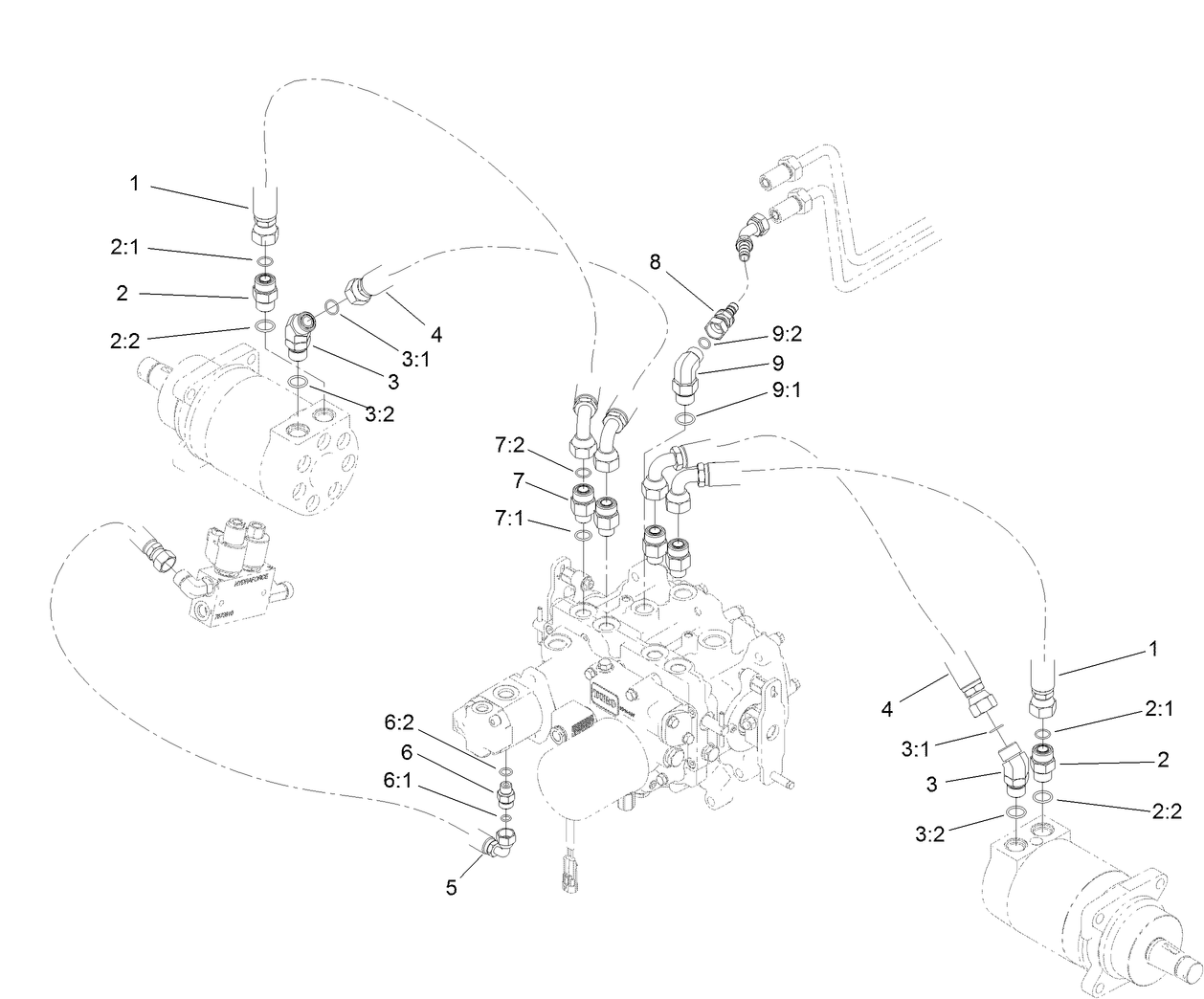 Drive Motor and Lift Hydraulic Assembly