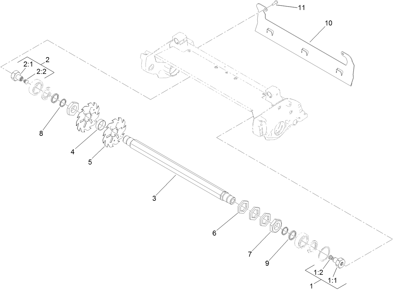 Dethatcher Reel and Drive Assembly