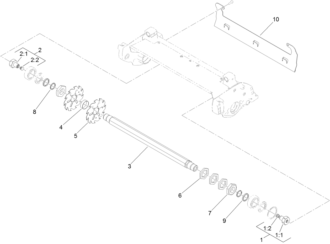 Dethatcher Reel and Drive Assembly
