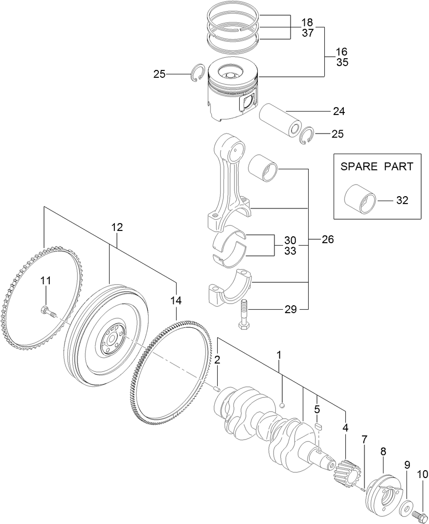 Crankshaft and Piston Assembly
